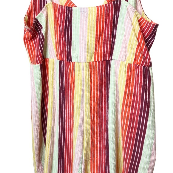 Wild Fable Colorful Rainbow Striped Front Knot Spaghetti Strap Romper - Picture 10 of 16